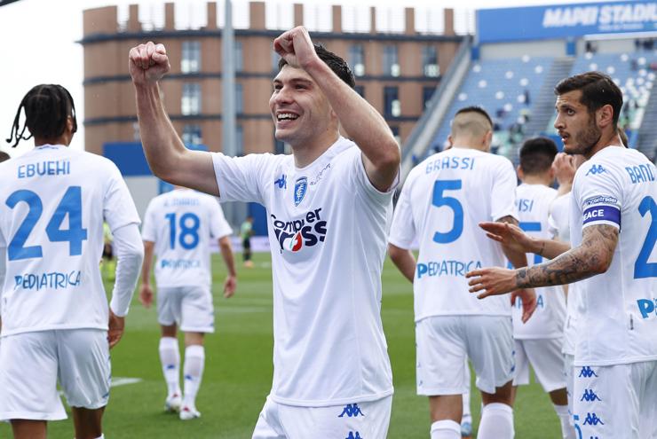 I giocatori dell'Empoli festeggiano un goal - Foto ANSA - Cronacalive.it