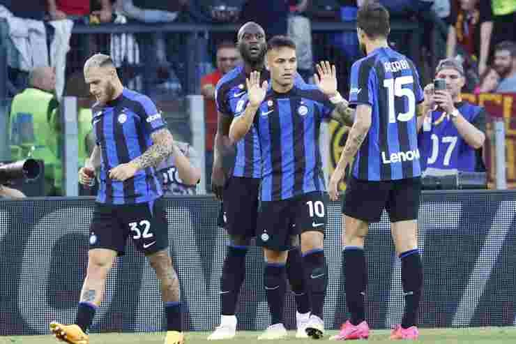 I giocatori dell'Inter festeggiano la vittoria - Foto ANSA - Cronacalive.it