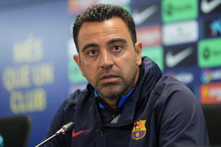 Xavi-allenatore-del-Barcellona-in-conferenza-stampa-Foto-ANSA-Cronacalive.it