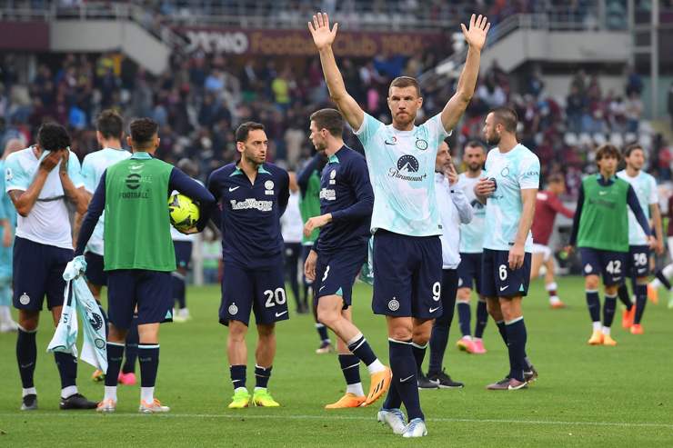 L'Inter nel dopo partita contro il Torino nell'ultima di Serie A - foto ANSA - Cronacalive.it