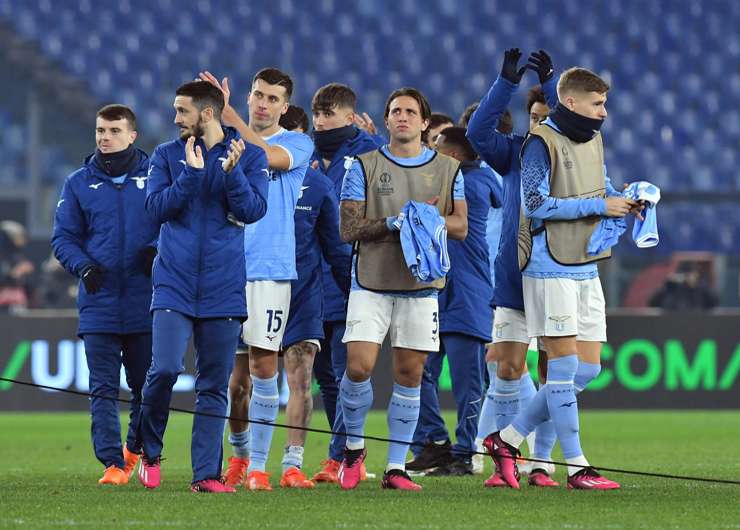La Lazio a fine partita - Foto ANSA - Cronacalive.it