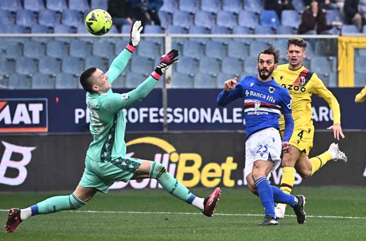 Manolo Gabbiadini con la maglia della Sampdoria - Foto ANSA - Cronacalive.it