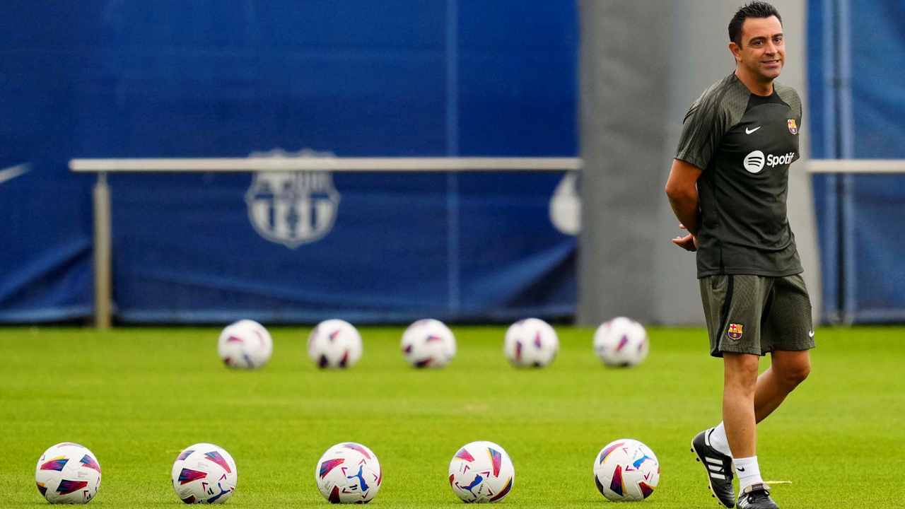 Xavi in allenamento - Foto ANSA - Cronacalive.it