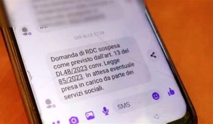 SMS di sospensione del Reddito di Cittadinanza - cronacalive.it