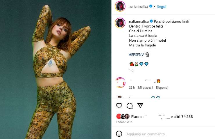 Annalisa presenta il nuovo look (Fonte Instagram)