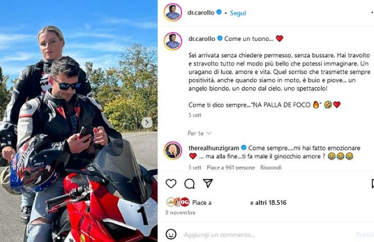 Alessandro Carollo, la dedica per Michelle Hunziker (Fonte Instagram)