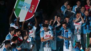 La festa scudetto del Napoli allo Stadio Maradona - Foto ANSA - Cronacalive.it