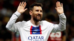 Lionel Messi festeggia un goal con il PSG - Foto ANSA - Cronacalive.it